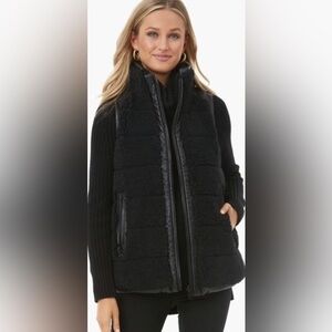 RARE Tuckernuck Faux Leather Shearling Reversible Beckham Vest Women's Small
